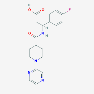 3-(4-Fluorophenyl)-3-[(1-pyrazin-2-ylpiperidine-4-carbonyl)amino]propanoic acid