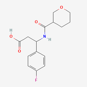 3-(4-Fluorophenyl)-3-(oxane-3-carbonylamino)propanoic acid