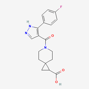 6-[5-(4-fluorophenyl)-1H-pyrazole-4-carbonyl]-6-azaspiro[2.5]octane-2-carboxylic acid