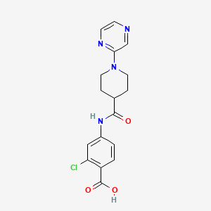 2-Chloro-4-[(1-pyrazin-2-ylpiperidine-4-carbonyl)amino]benzoic acid