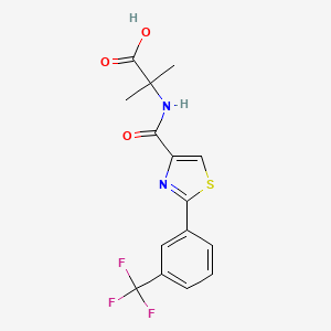 2-Methyl-2-[[2-[3-(trifluoromethyl)phenyl]-1,3-thiazole-4-carbonyl]amino]propanoic acid