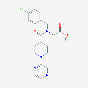 2-[(4-Chlorophenyl)methyl-(1-pyrazin-2-ylpiperidine-4-carbonyl)amino]acetic acid