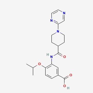 4-Propan-2-yloxy-3-[(1-pyrazin-2-ylpiperidine-4-carbonyl)amino]benzoic acid