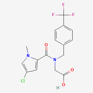 2-[(4-Chloro-1-methylpyrrole-2-carbonyl)-[[4-(trifluoromethyl)phenyl]methyl]amino]acetic acid