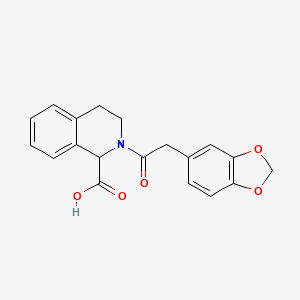 2-[2-(1,3-benzodioxol-5-yl)acetyl]-3,4-dihydro-1H-isoquinoline-1-carboxylic acid