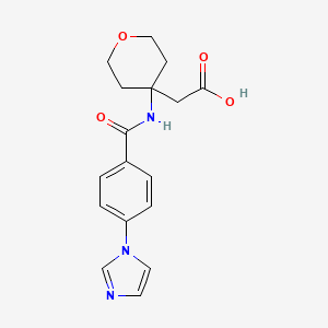 2-[4-[(4-Imidazol-1-ylbenzoyl)amino]oxan-4-yl]acetic acid