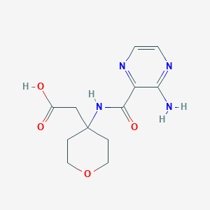 2-[4-[(3-Aminopyrazine-2-carbonyl)amino]oxan-4-yl]acetic acid