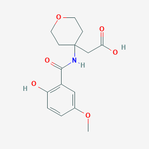 2-[4-[(2-Hydroxy-5-methoxybenzoyl)amino]oxan-4-yl]acetic acid