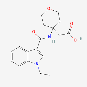 2-[4-[(1-Ethylindole-3-carbonyl)amino]oxan-4-yl]acetic acid