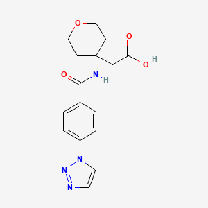 2-[4-[[4-(Triazol-1-yl)benzoyl]amino]oxan-4-yl]acetic acid