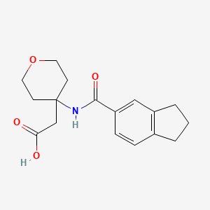 2-[4-(2,3-dihydro-1H-indene-5-carbonylamino)oxan-4-yl]acetic acid