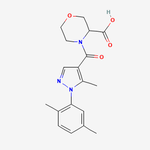 4-[1-(2,5-Dimethylphenyl)-5-methylpyrazole-4-carbonyl]morpholine-3-carboxylic acid