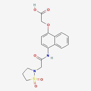 2-[4-[[2-(1,1-Dioxo-1,2-thiazolidin-2-yl)acetyl]amino]naphthalen-1-yl]oxyacetic acid