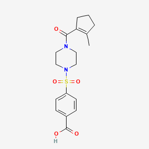 4-[4-(2-Methylcyclopentene-1-carbonyl)piperazin-1-yl]sulfonylbenzoic acid