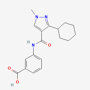 3-[(3-Cyclohexyl-1-methylpyrazole-4-carbonyl)amino]benzoic acid