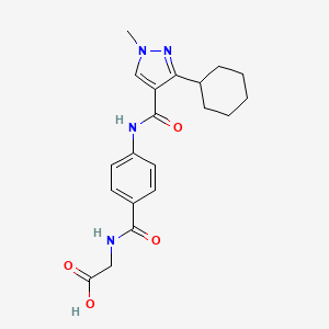 2-[[4-[(3-Cyclohexyl-1-methylpyrazole-4-carbonyl)amino]benzoyl]amino]acetic acid