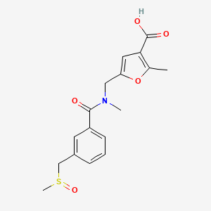 2-Methyl-5-[[methyl-[3-(methylsulfinylmethyl)benzoyl]amino]methyl]furan-3-carboxylic acid