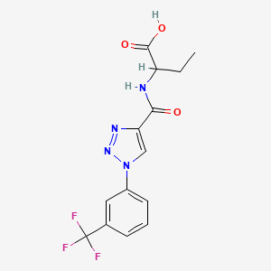 2-[[1-[3-(Trifluoromethyl)phenyl]triazole-4-carbonyl]amino]butanoic acid