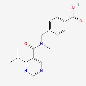 4-[[Methyl-(4-propan-2-ylpyrimidine-5-carbonyl)amino]methyl]benzoic acid