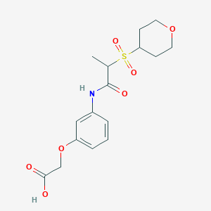 2-[3-[2-(Oxan-4-ylsulfonyl)propanoylamino]phenoxy]acetic acid