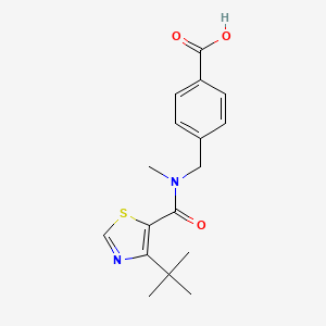 4-[[(4-Tert-butyl-1,3-thiazole-5-carbonyl)-methylamino]methyl]benzoic acid