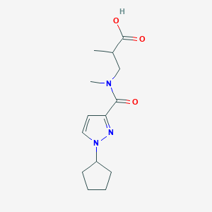 3-[(1-Cyclopentylpyrazole-3-carbonyl)-methylamino]-2-methylpropanoic acid