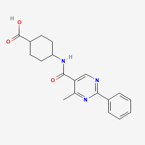 4-[(4-Methyl-2-phenylpyrimidine-5-carbonyl)amino]cyclohexane-1-carboxylic acid