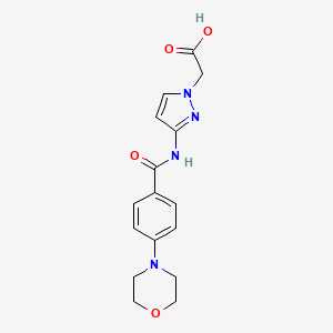 2-[3-[(4-Morpholin-4-ylbenzoyl)amino]pyrazol-1-yl]acetic acid