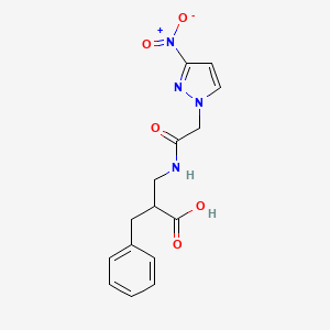 2-Benzyl-3-[[2-(3-nitropyrazol-1-yl)acetyl]amino]propanoic acid