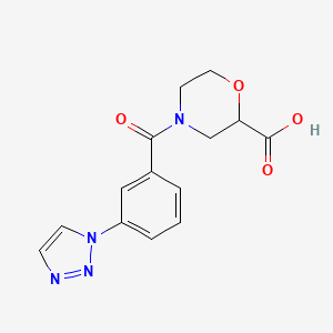 4-[3-(Triazol-1-yl)benzoyl]morpholine-2-carboxylic acid