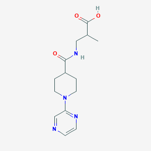 2-Methyl-3-[(1-pyrazin-2-ylpiperidine-4-carbonyl)amino]propanoic acid