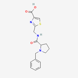 2-[[(1-Benzylpyrrolidine-2-carbonyl)amino]methyl]-1,3-thiazole-4-carboxylic acid