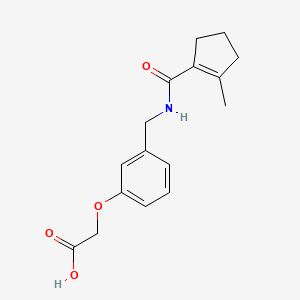 2-[3-[[(2-Methylcyclopentene-1-carbonyl)amino]methyl]phenoxy]acetic acid