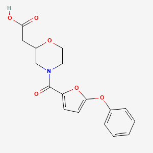 2-[4-(5-Phenoxyfuran-2-carbonyl)morpholin-2-yl]acetic acid