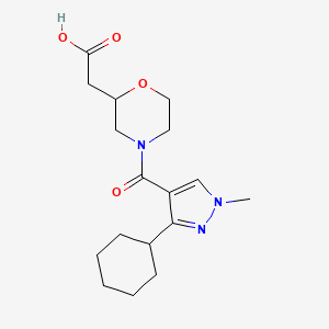 2-[4-(3-Cyclohexyl-1-methylpyrazole-4-carbonyl)morpholin-2-yl]acetic acid