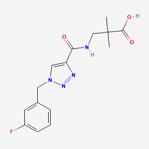 3-[[1-[(3-Fluorophenyl)methyl]triazole-4-carbonyl]amino]-2,2-dimethylpropanoic acid