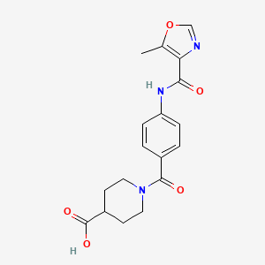 1-[4-[(5-Methyl-1,3-oxazole-4-carbonyl)amino]benzoyl]piperidine-4-carboxylic acid