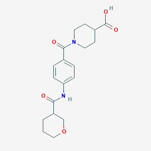 1-[4-(Oxane-3-carbonylamino)benzoyl]piperidine-4-carboxylic acid