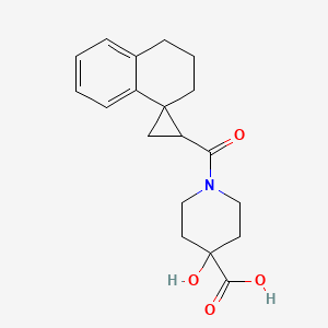 4-hydroxy-1-(spiro[2,3-dihydro-1H-naphthalene-4,2'-cyclopropane]-1'-carbonyl)piperidine-4-carboxylic acid