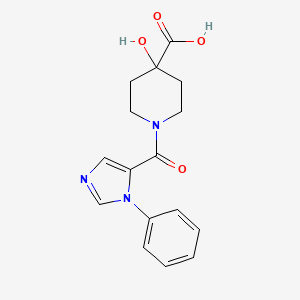 4-Hydroxy-1-(3-phenylimidazole-4-carbonyl)piperidine-4-carboxylic acid