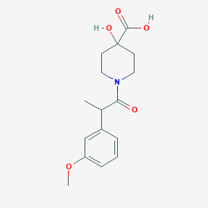 4-Hydroxy-1-[2-(3-methoxyphenyl)propanoyl]piperidine-4-carboxylic acid