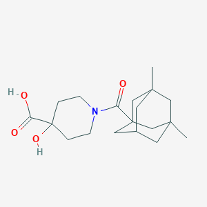 1-(3,5-Dimethyladamantane-1-carbonyl)-4-hydroxypiperidine-4-carboxylic acid