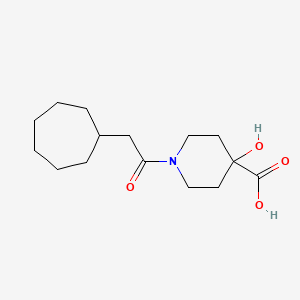 1-(2-Cycloheptylacetyl)-4-hydroxypiperidine-4-carboxylic acid