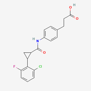 3-[4-[[2-(2-Chloro-6-fluorophenyl)cyclopropanecarbonyl]amino]phenyl]propanoic acid