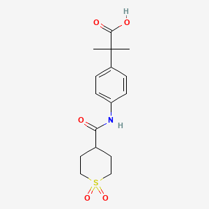 2-[4-[(1,1-Dioxothiane-4-carbonyl)amino]phenyl]-2-methylpropanoic acid