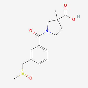 3-Methyl-1-[3-(methylsulfinylmethyl)benzoyl]pyrrolidine-3-carboxylic acid