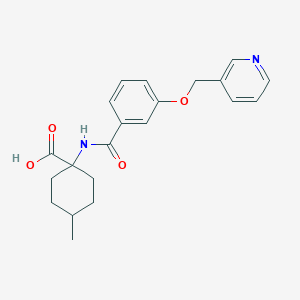 4-Methyl-1-[[3-(pyridin-3-ylmethoxy)benzoyl]amino]cyclohexane-1-carboxylic acid