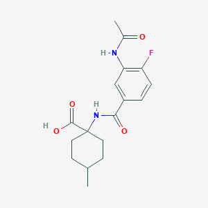 1-[(3-Acetamido-4-fluorobenzoyl)amino]-4-methylcyclohexane-1-carboxylic acid