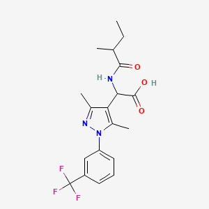 2-[3,5-Dimethyl-1-[3-(trifluoromethyl)phenyl]pyrazol-4-yl]-2-(2-methylbutanoylamino)acetic acid