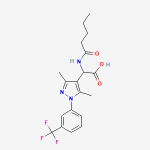 2-[3,5-Dimethyl-1-[3-(trifluoromethyl)phenyl]pyrazol-4-yl]-2-(pentanoylamino)acetic acid